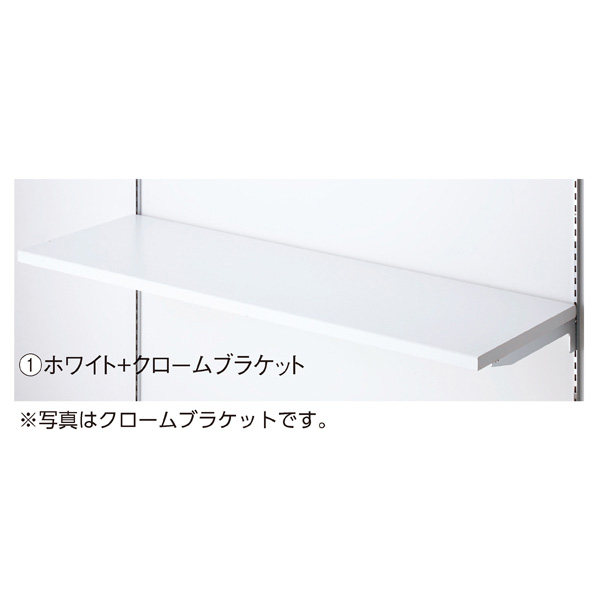 【まとめ買い10個セット品】木棚セットW40×D40cm ホワイト/ブラック (ダボ4穴/芯々388) 61-541-60-1 【 システム什器 システムオプション 木棚 木棚セット W40×D40cmタイプ ブラックブラケット 】