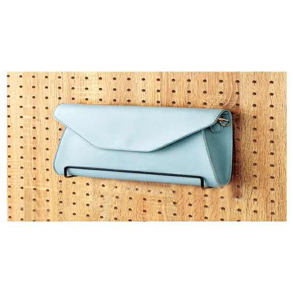 【まとめ買い10個セット品】 有孔パネルワイドフック W22.5cm 5本組 ブラック 61-426-95-2