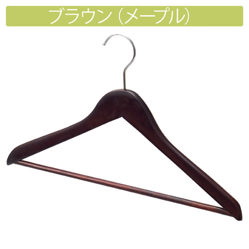 木製ハンガーブラウン平型バー付きW42cm60本【演出・ディスプレイ用品木製ハンガーブラウン系木製ハンガーブラウン】【店舗什器パネルディスプレー棚ハンガー店舗備品】