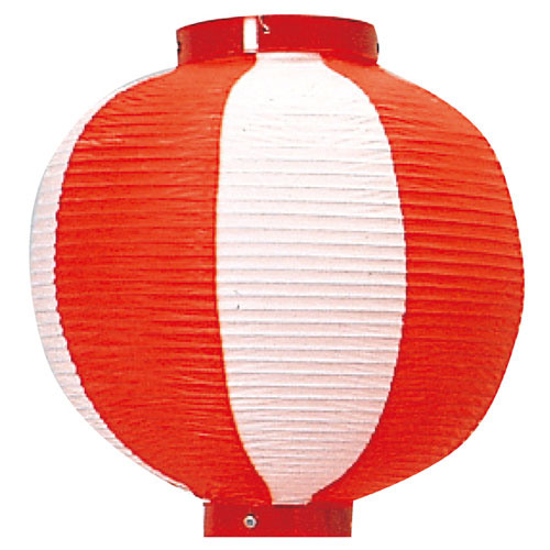 【まとめ買い10個セット品】ちょうちん 尺丸 赤/白 61-247-10-1 【 店舗什器 小物 ディスプレー 店舗備品 】