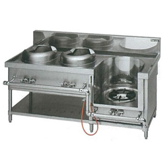 マルゼン ガス式スタンダードタイプ中華レンジ 3口レンジ MRS-113DE 12A・13A(都市ガス) 【 厨房機器 】 【 メーカー直送/後払い決済不可 】 【 中華レンジ 業務用 】
