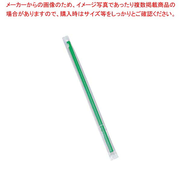 【まとめ買い10個セット品】 カラーストロー透明袋入り(500本入)ストレート 緑 φ6×210