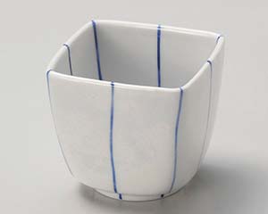 【まとめ買い10個セット品】和食器 オ057-118 紺筋角小鉢【キャンセル/返品不可】｜厨房卸問屋 名調