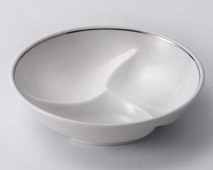 【まとめ買い10個セット品】和食器 ホ095-108 プラチナ3ツ仕切松花堂鉢【キャンセル/返品不可】