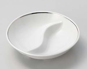 【まとめ買い10個セット品】和食器 ホ095-098 プラチナ2ツ仕切松花堂鉢【キャンセル/返品不可】