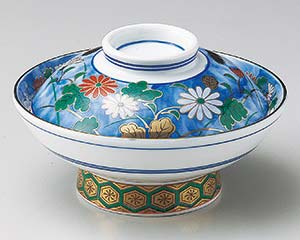 和食器 ツ103-058 染錦あけぼの菊7.0鯛むし 【卸問屋名調 おしゃれ 食器 テーブルウェア 業務用 居酒屋 レストラン 喫茶店 ホテル 家庭用】