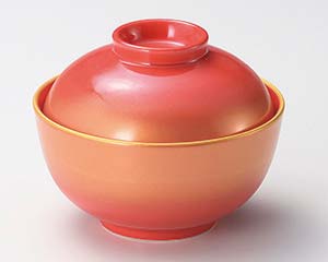 【まとめ買い10個セット品】和食器 ミ108-178 赤釉 金吹煮物碗【キャンセル/返品不可】