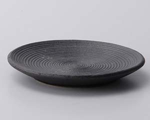 【まとめ買い10個セット品】和食器 ミ111-258 黒いぶし筋彫小皿【キャンセル/返品不可】