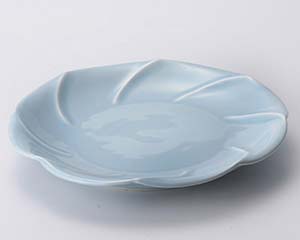 【まとめ買い10個セット品】和食器 テ118-038 青地輪花8.0皿【キャンセル/返品不可】