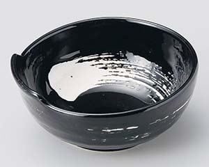 【まとめ買い10個セット品】和食器 ロ122-188 黒釉白刷毛呑水(大)【キャンセル/返品不可】｜厨房卸問屋 名調
