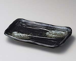 【まとめ買い10個セット品】和食器 オ149-148 削ぎ型焼物皿(黒)【キャンセル/返品不可】