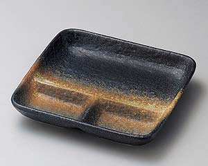 【まとめ買い10個セット品】和食器 ア153-058 備前風正角仕切皿【キャンセル/返品不可】｜厨房卸問屋 名調
