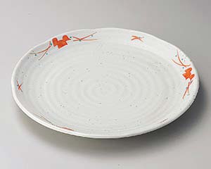 【まとめ買い10個セット品】和食器 テ177-208 赤絵三ツ葉5.0皿【キャンセル/返品不可】