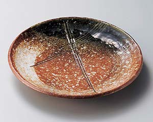 【まとめ買い10個セット品】和食器 カ208-168 灰釉櫛目手ひねり8.0皿【キャンセル/返品不可】