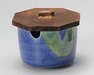 【まとめ買い10個セット品】和食器 ミ299-268 青釉オリベソース入(木ブタ付)【キャンセル/返品不可】|厨房卸問屋 名調