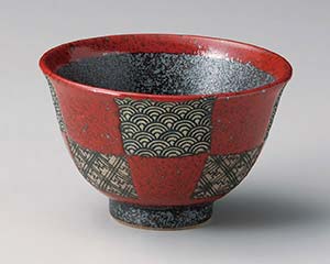【まとめ買い10個セット品】和食器 テ349-178 赤市松青海波反4.0丼【キャンセル/返品不可】|厨房卸問屋 名調