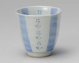【まとめ買い10個セット品】和食器 ア386-098 花十草湯呑青【キャンセル/返品不可】｜厨房卸問屋 名調
