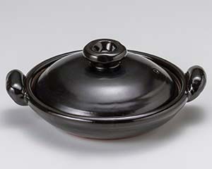 和食器 ス410-048 黒釉(手造り)すっぽん鍋9号 【卸問屋名調 おしゃれ 食器 テーブルウェア 業務用 居酒屋 レストラン 喫茶店 ホテル 家庭用】