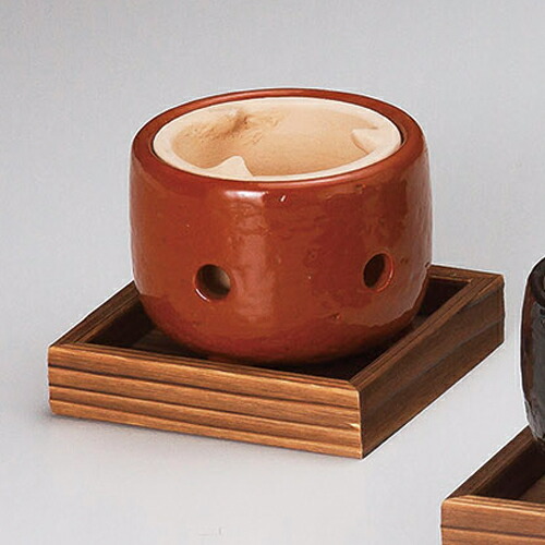 和食器 メ416-198 赤楽コンロ(敷板付) 【卸問屋名調 おしゃれ 食器 テーブルウェア 業務用 居酒屋 レストラン 喫茶店 ホテル 家庭用】