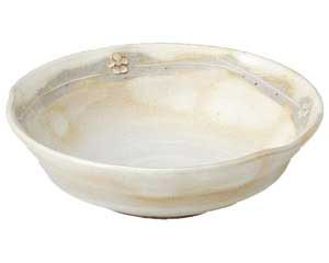 【まとめ買い10個セット品】和食器 ミ031-088 手造り粉引華紋(土物)三ツ押盛鉢【キャンセル/返品不可】