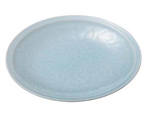 【まとめ買い10個セット品】和食器 イ445-088 青白磁唐草 11.0皿【キャンセル/返品不可】