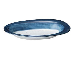 【まとめ買い10個セット品】和食器 オ479-168 藍彩 カレー皿【キャンセル/返品不可】