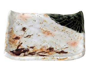 【まとめ買い10個セット品】和食器 ツ488-708 白タタキサビ木 正角天皿【キャンセル/返品不可】