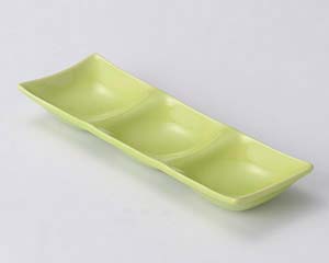 【まとめ買い10個セット品】 ロ624-248 カラー3品皿 グリーン【キャンセル/返品不可】