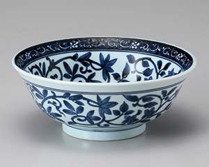 【まとめ買い10個セット品】 キ683-298 藍唐草めん丼【キャンセル/返品不可】
