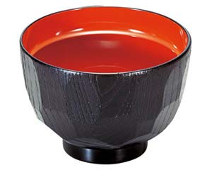 【まとめ買い10個セット品】 エ690-078 [A]3.2寸亀甲汁椀 黒内朱【キャンセル/返品不可】
