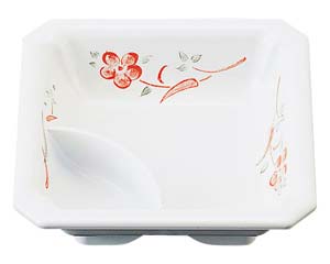 【まとめ買い10個セット品】 エ699-258 [TA]隅切タレ付角鉢 赤絵[洗]【キャンセル/返品不可】