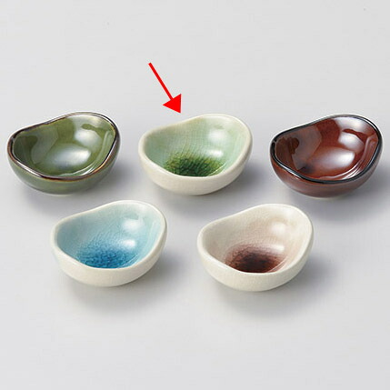 【まとめ買い10個セット品】和食器 キ093-118 グリーン 豆型珍味