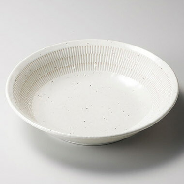 【まとめ買い10個セット品】和食器 キ313-238 粉引トチリ 21.5cm深プレート