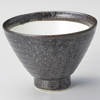 【まとめ買い10個セット品】和食器 ユ343-168 白釉黒結晶 笠型丼(大)