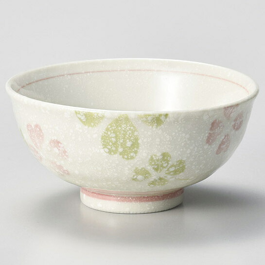 【まとめ買い10個セット品】和食器 ヨ371-358 クローバー 茶碗 ピンク
