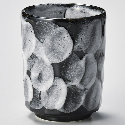 【まとめ買い10個セット品】和食器 テ375-288 黒志野ダイヤ寿司湯呑