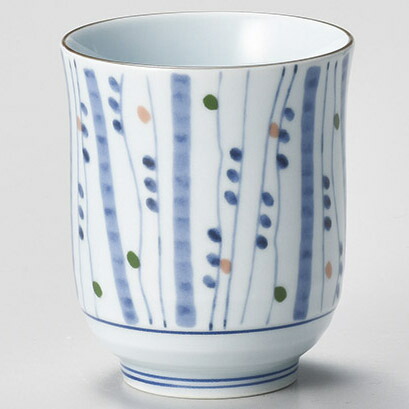【まとめ買い10個セット品】和食器 ウ377-078 色点十草湯呑