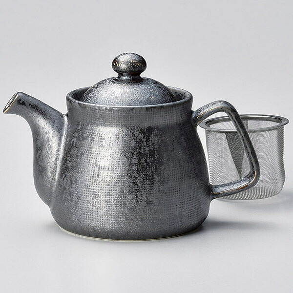【まとめ買い10個セット品】和食器 キ394-178 黒マット 布目ポット