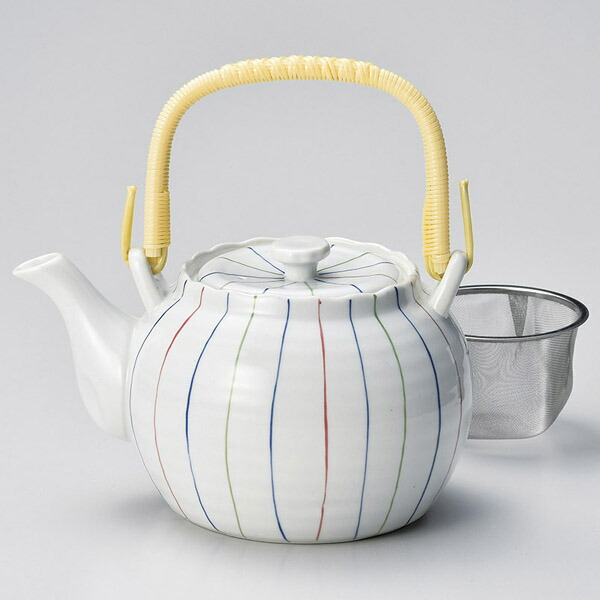 和食器 ホ396-098 三色ライン6号土瓶(カップアミ) 【卸問屋名調 おしゃれ 食器 テーブルウェア 業務用 居酒屋 レストラン 喫茶店 ホテル 家庭用】
