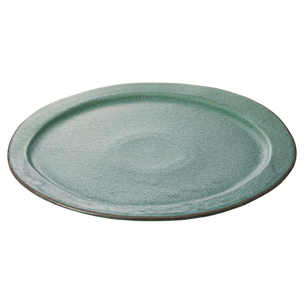 【まとめ買い10個セット品】和食器 ネ495-088 深緑丸々大皿