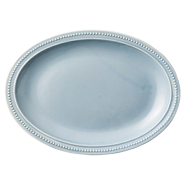 【まとめ買い10個セット品】和食器 カ507-038 グレーリムドット27オーバル｜厨房卸問屋 名調