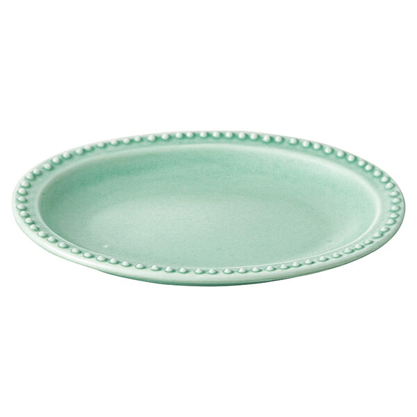 【まとめ買い10個セット品】和食器 カ507-048 グリーンリムドット12オーバル