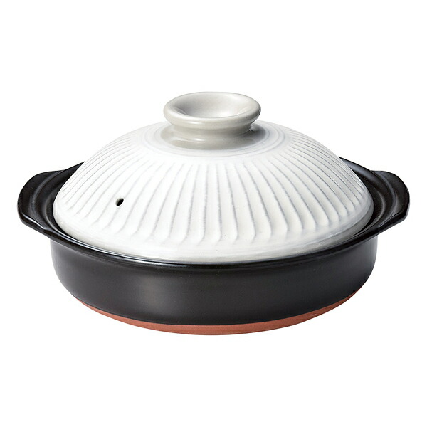 【まとめ買い10個セット品】和食器 ス402-358 銀峯菊花 粉引8号鍋