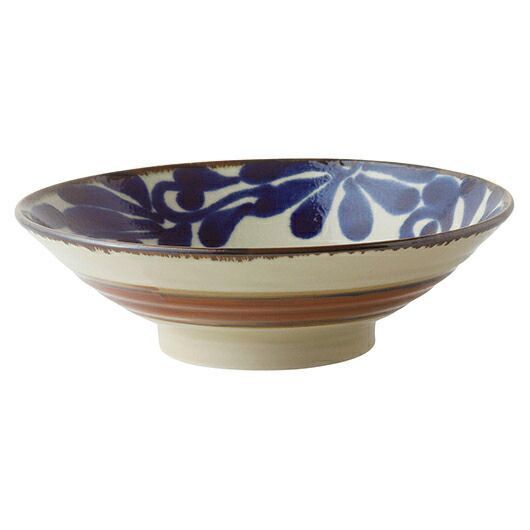 楽天市場】和食器 ラ424-248 琉球るり唐草・サビ唐草 8.0めん鉢