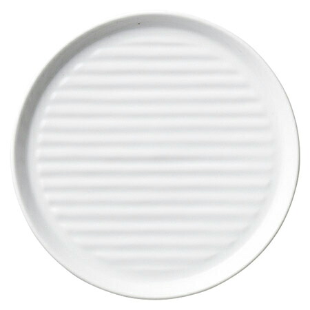 【まとめ買い10個セット品】和食器 オ598-048 ストライプ&ハーフストライプ(機能食器) ホワイト17cmストライプ皿