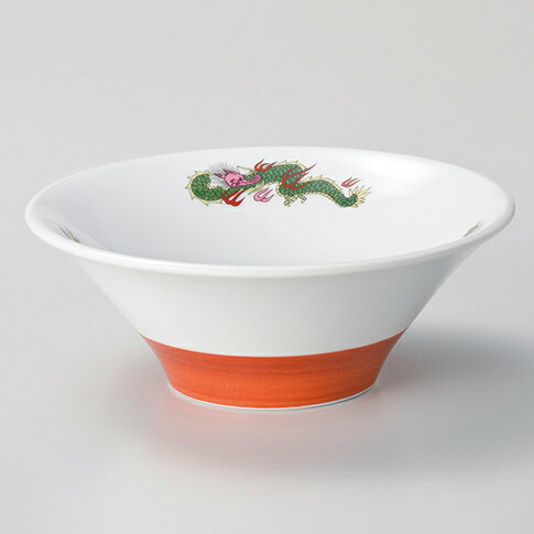 【まとめ買い10個セット品】和食器 ネ680-278 赤巻三つ竜ラーメンボウル21