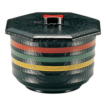 【まとめ買い10個セット品】和食器 ヌ695-248 [A]元禄木目飯器 三色ライン(内朱)