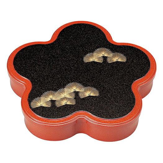 【まとめ買い10個セット品】和食器 エ699-148 [A]光梅弁当 朱パール若松(仕切別)
