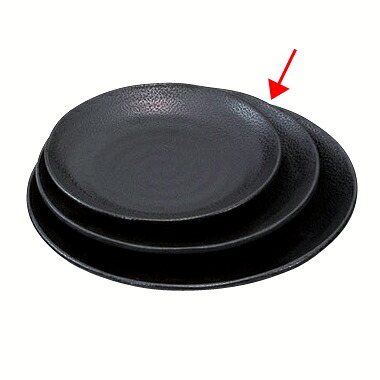【まとめ買い10個セット品】和食器 エ717-138 [M]メラミンいぶし釉18cm丸皿 黒[洗]