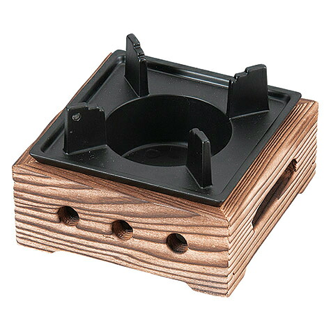 【まとめ買い10個セット品】和食器 ヌ732-358 [AL・木]120焼杉民芸調コンロ(台付)
